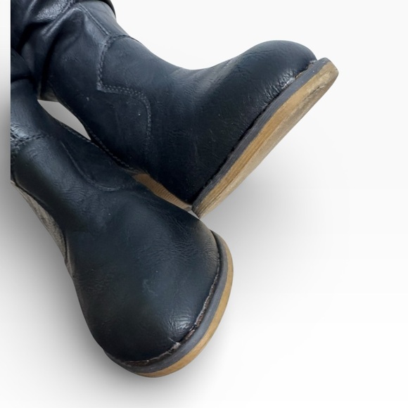 Charles Albert Black Western Cowboy Ankle Boots Vegan Leather Womens Size US 8 - Picture 7 of 8